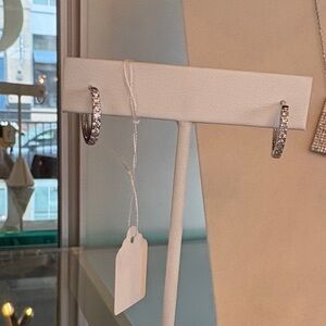 Sterling Silver Hoop Earrings with Crystals